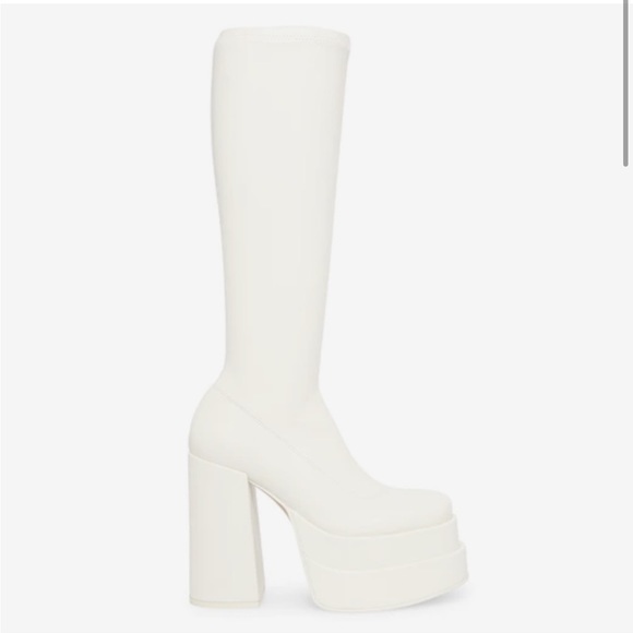New Steve Madden Cypress Off White Boots - Picture 9 of 16
